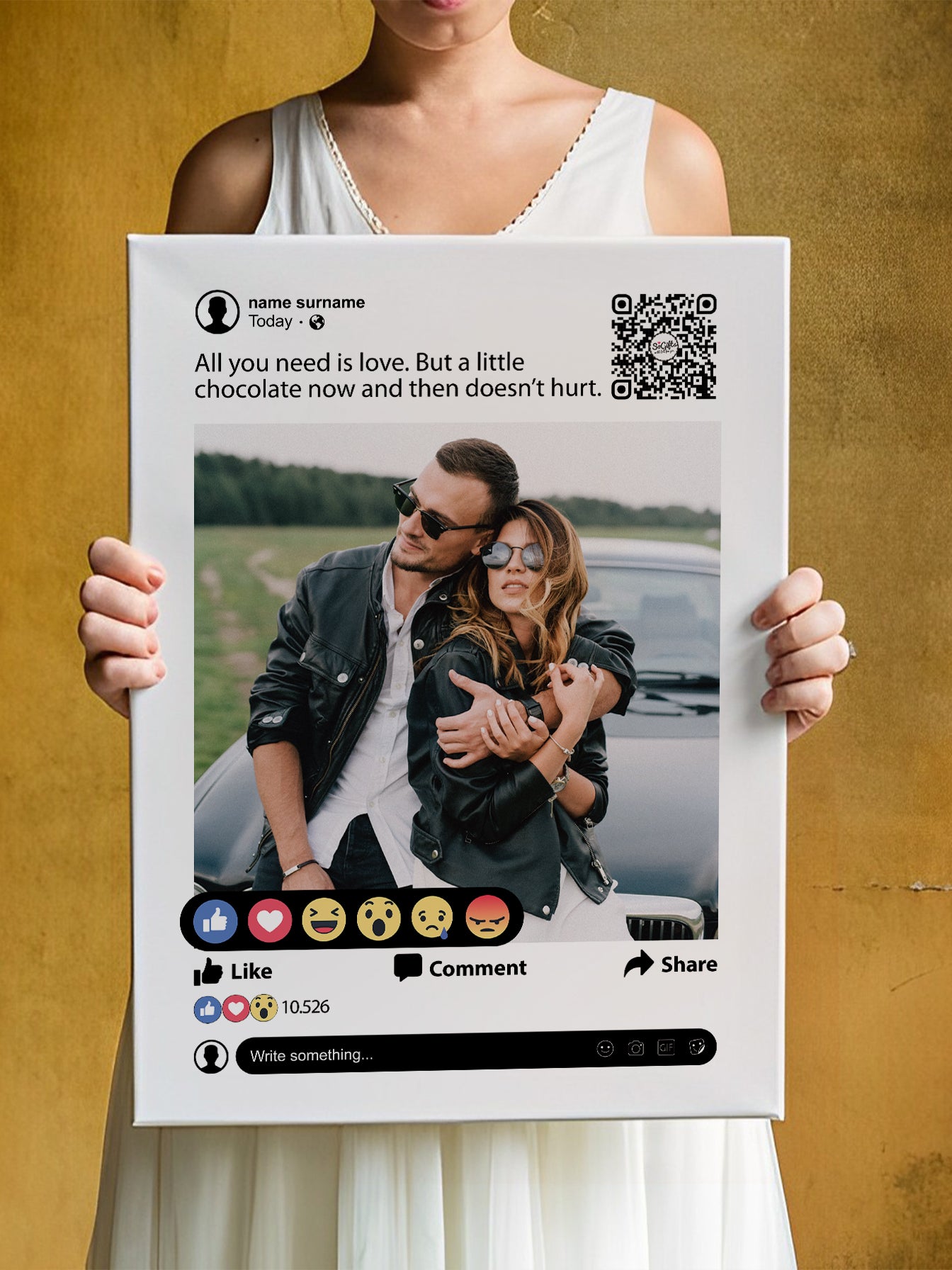 Personalised "Facebook" On the Canvas with your photo