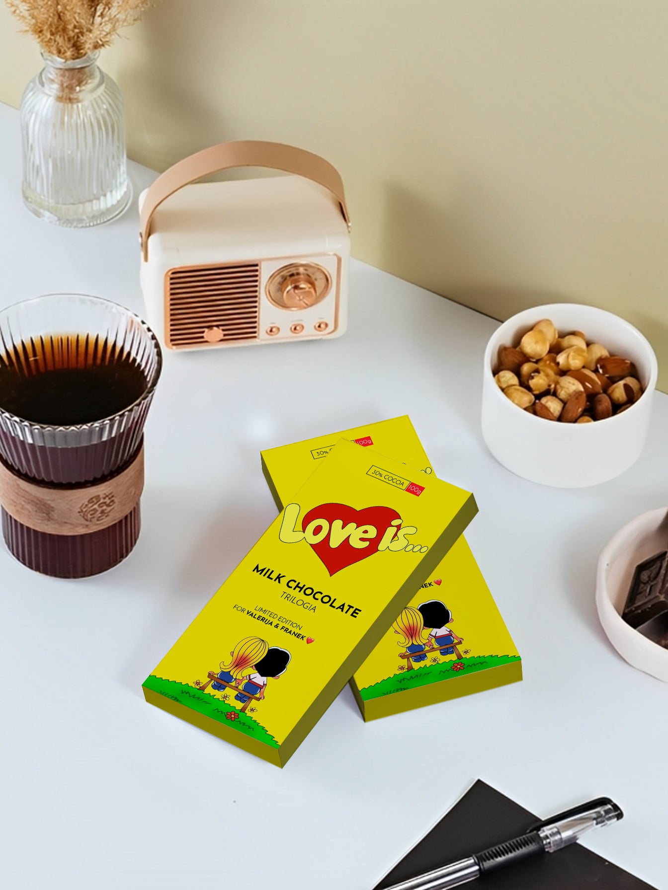 Personalised "Love is Yellow" Chocolate With Your Photo