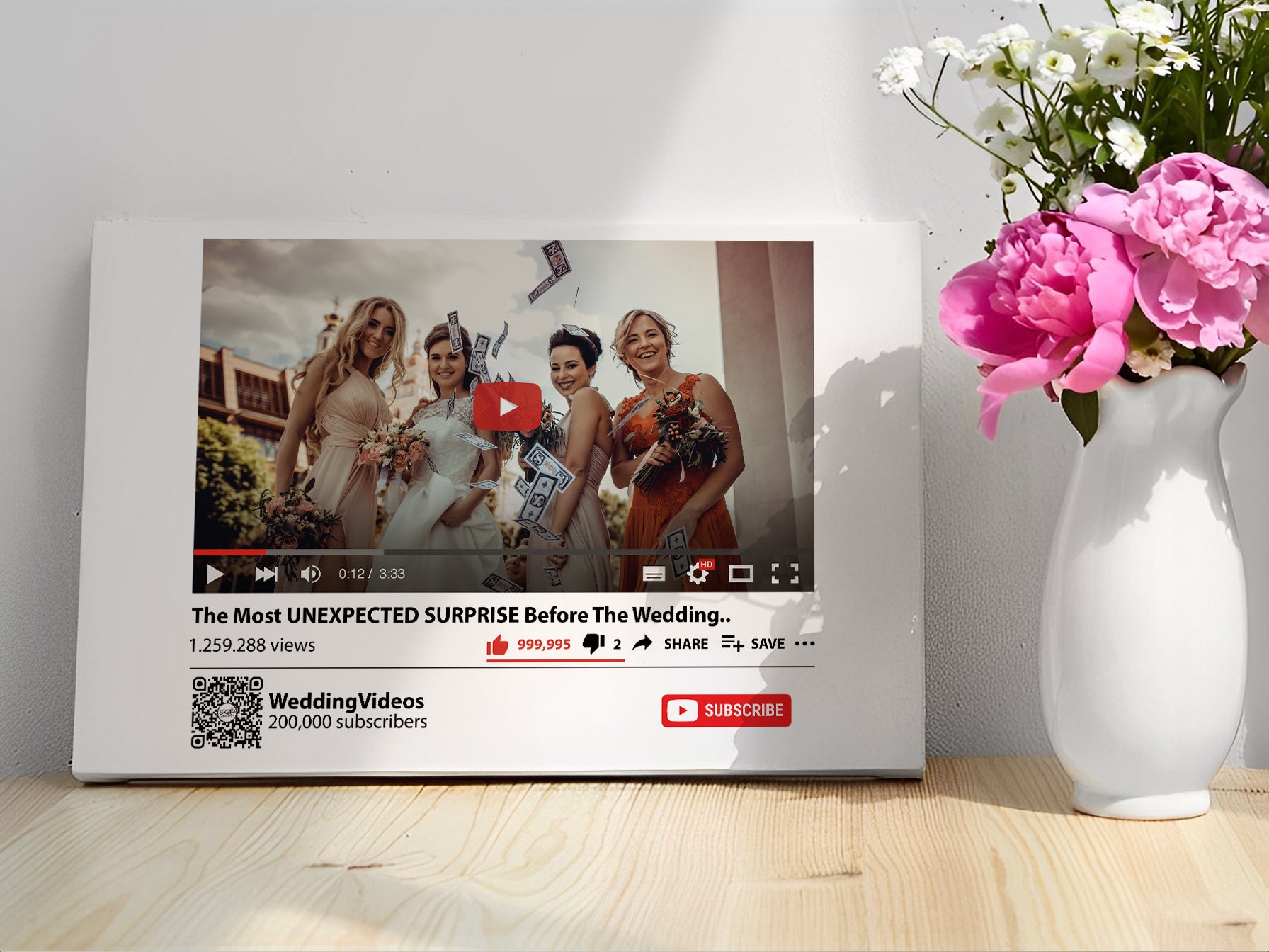 Personalised "YouTube" On the Canvas with your photo