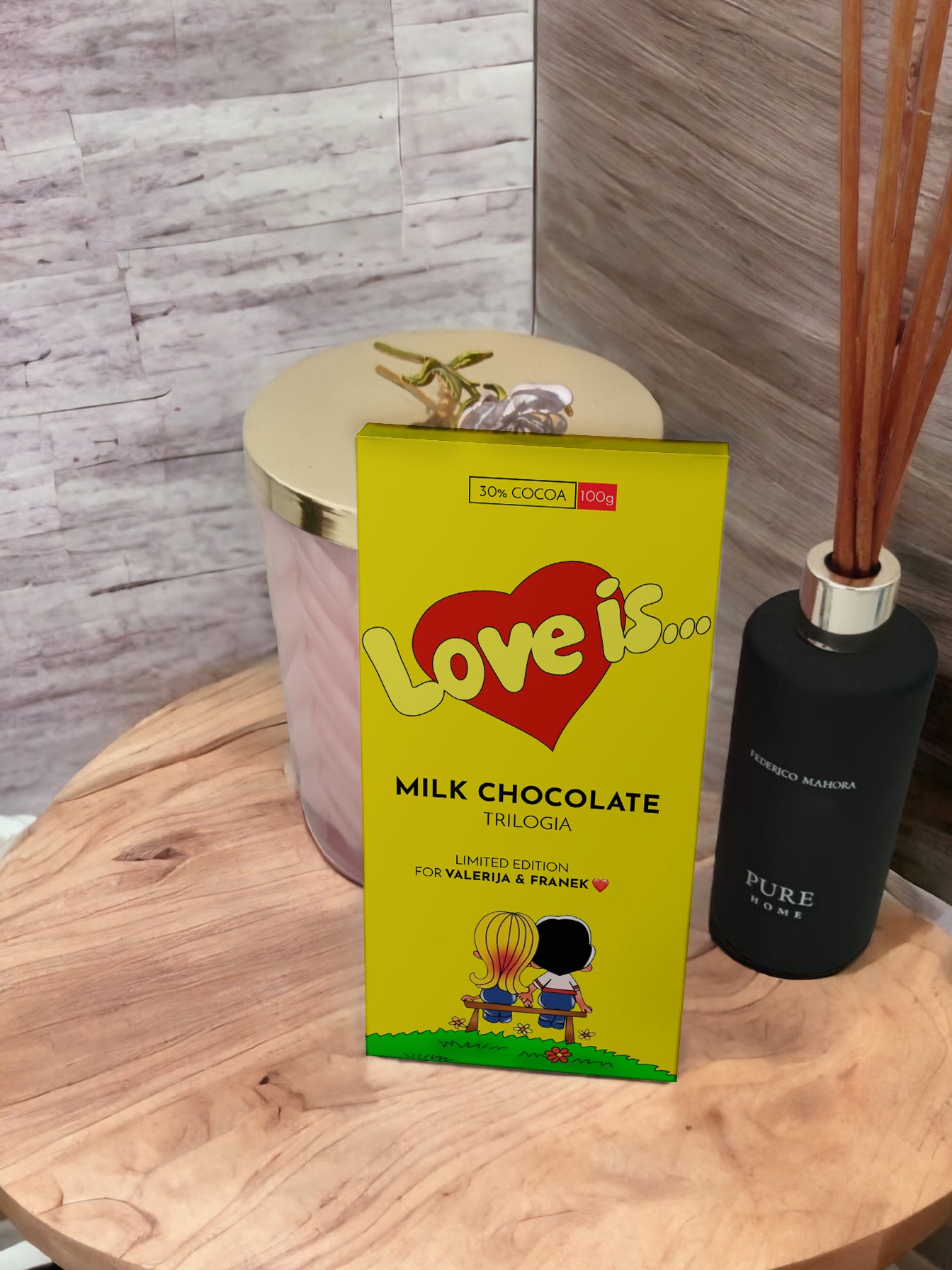 Personalised "Love is Yellow" Chocolate With Your Photo