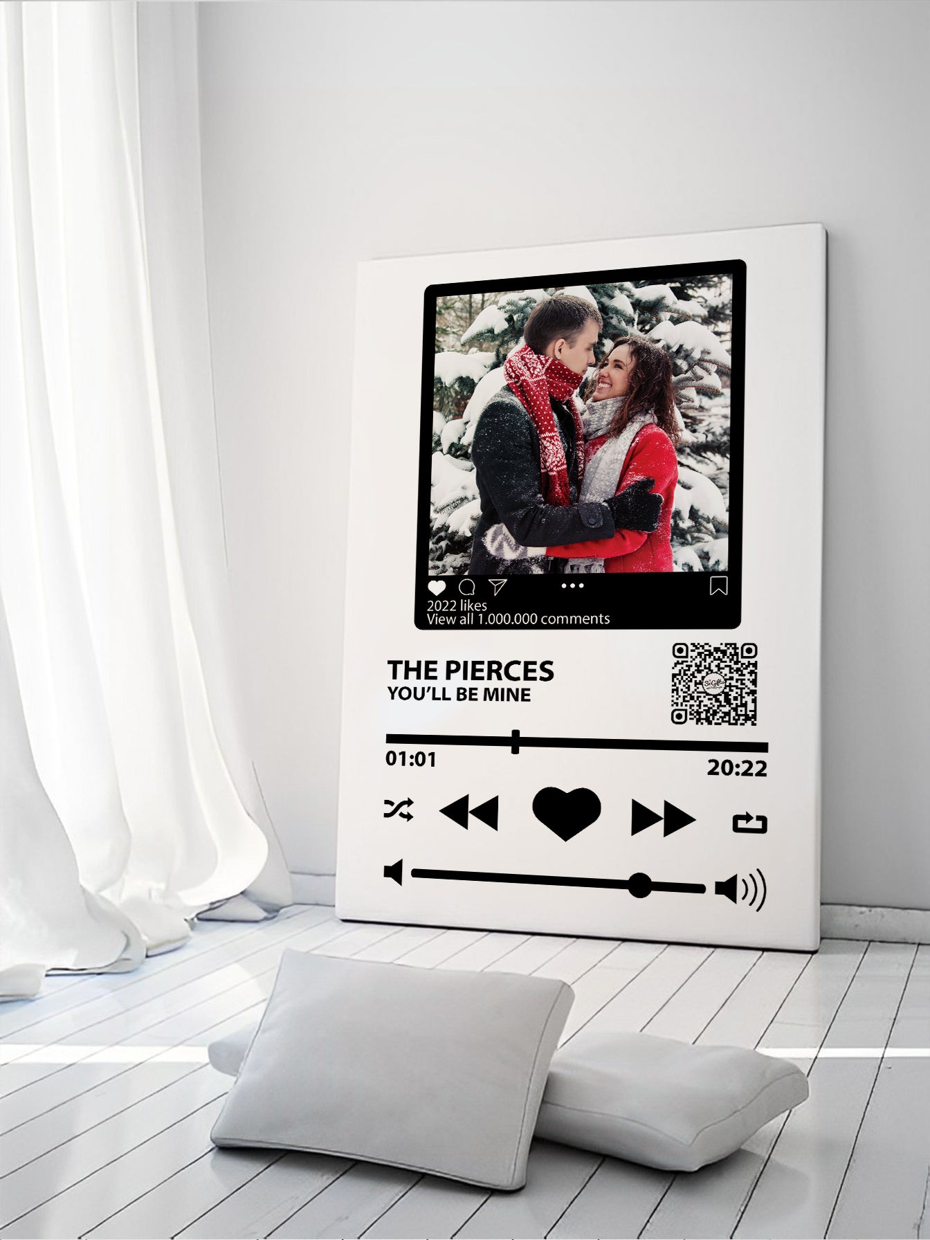 Personalised "So Player + Instagram + Heart" On the Canvas with your photo