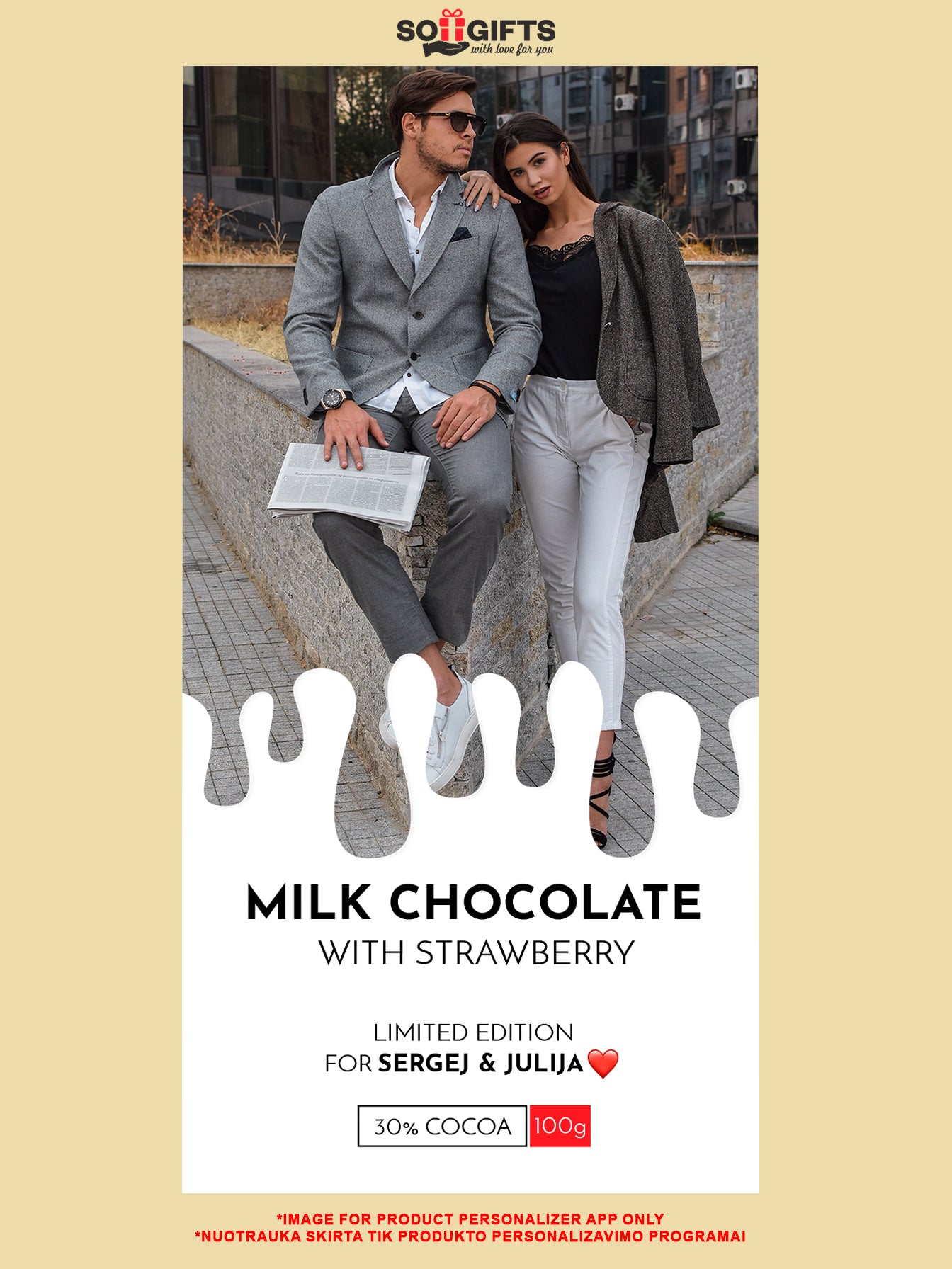 Personalised Chocolate Bar With Your Photo Liquid Design