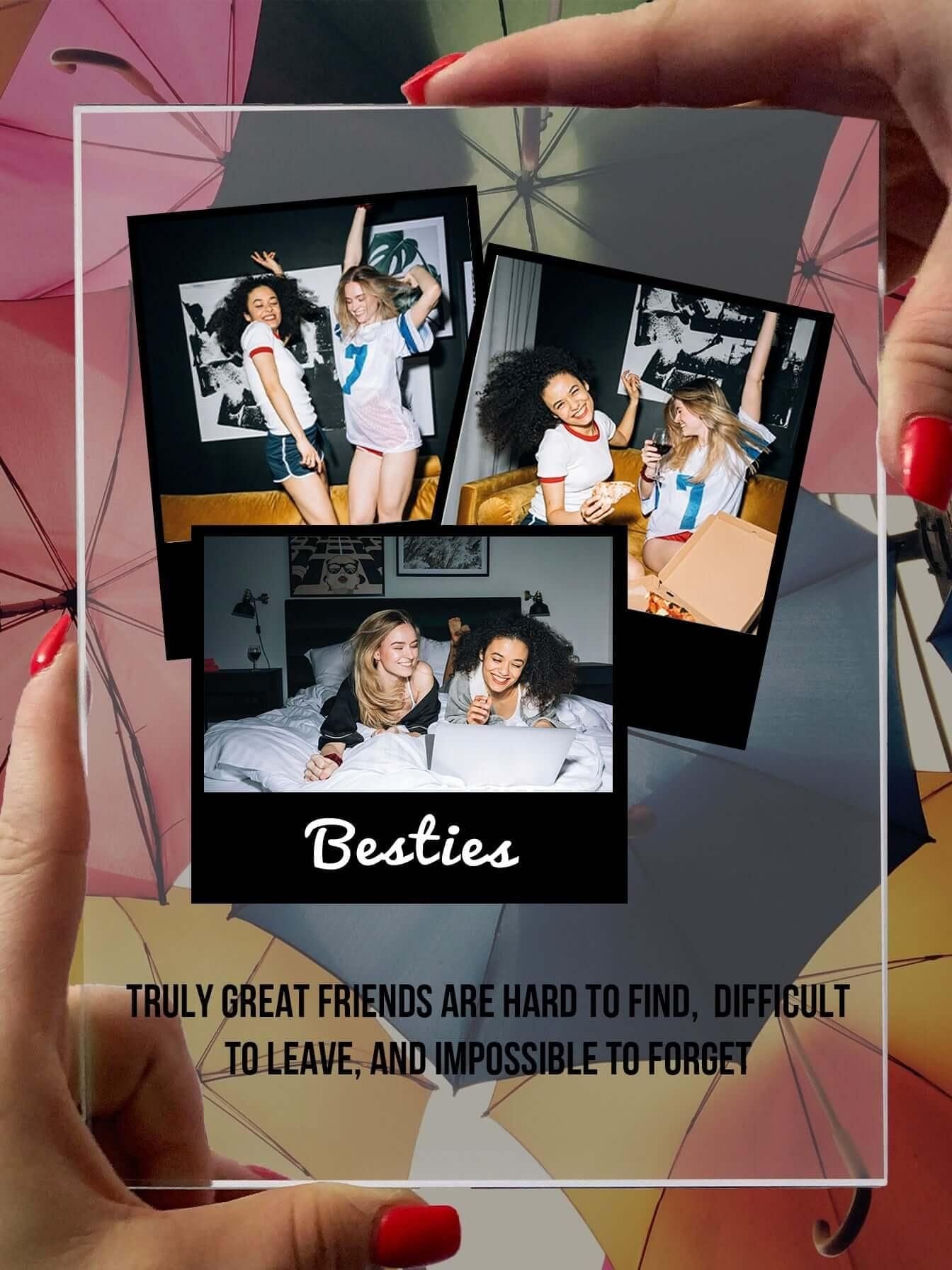 Personalised "Besties" glass poster-Personalised "Besties" template, high quality printed on the glass. These make the perfect gift. Order yours now 👉 sogifts.eu-black, friendship, glass poster, new, white-Personalized products-sogifts.eu