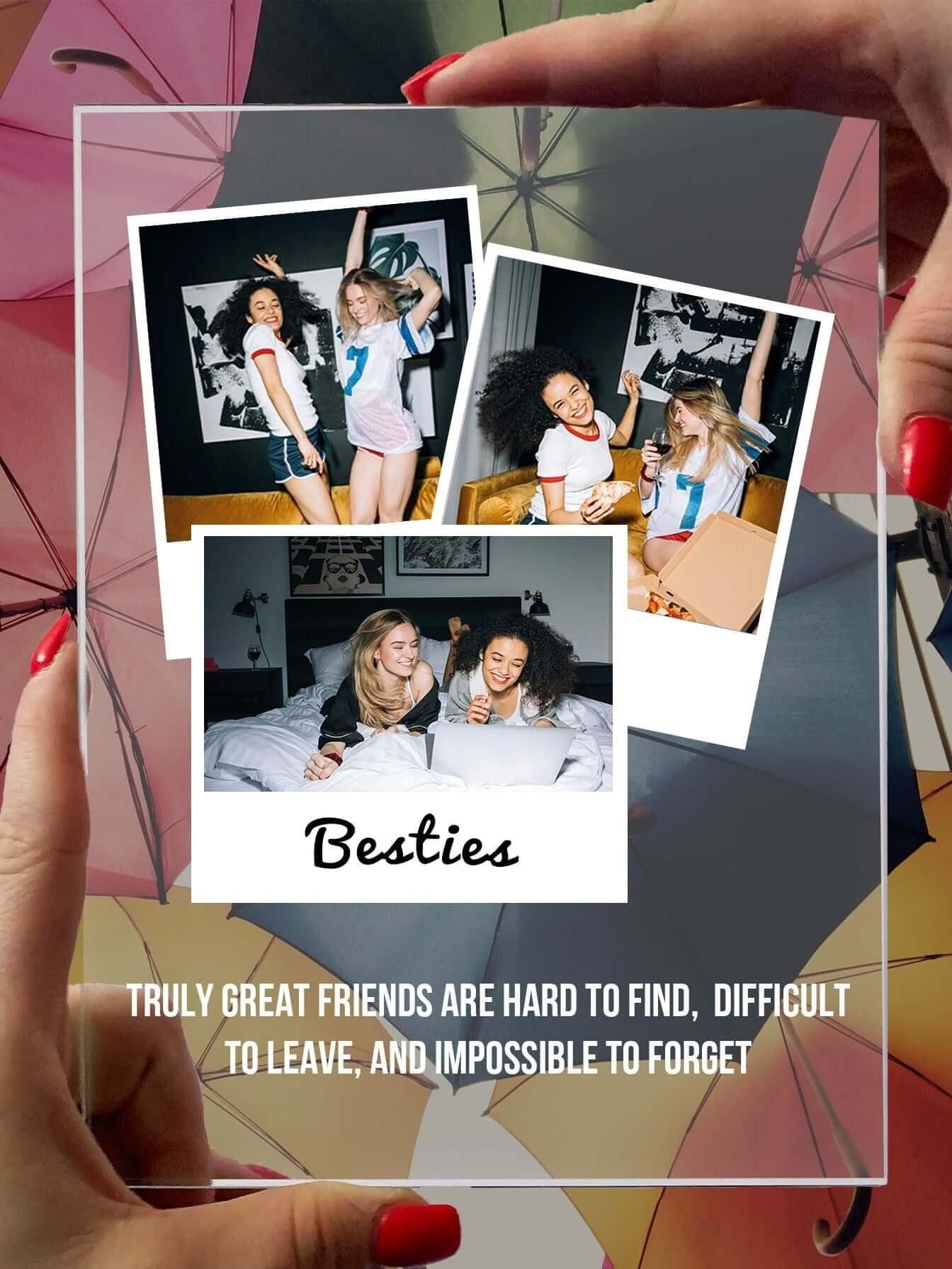 Personalised "Besties" glass poster-Personalised "Besties" template, high quality printed on the glass. These make the perfect gift. Order yours now 👉 sogifts.eu-black, friendship, glass poster, new, white-Personalized products-sogifts.eu
