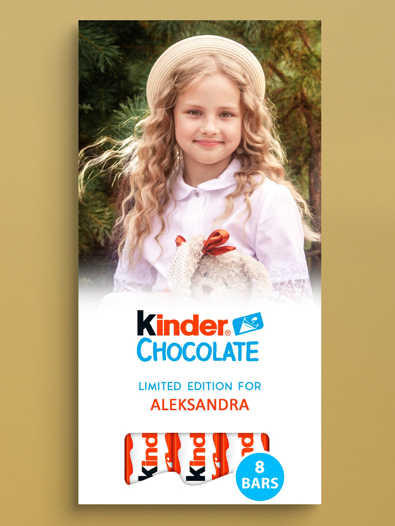 Personalised Kinder Chocolate Bars With Your Photo