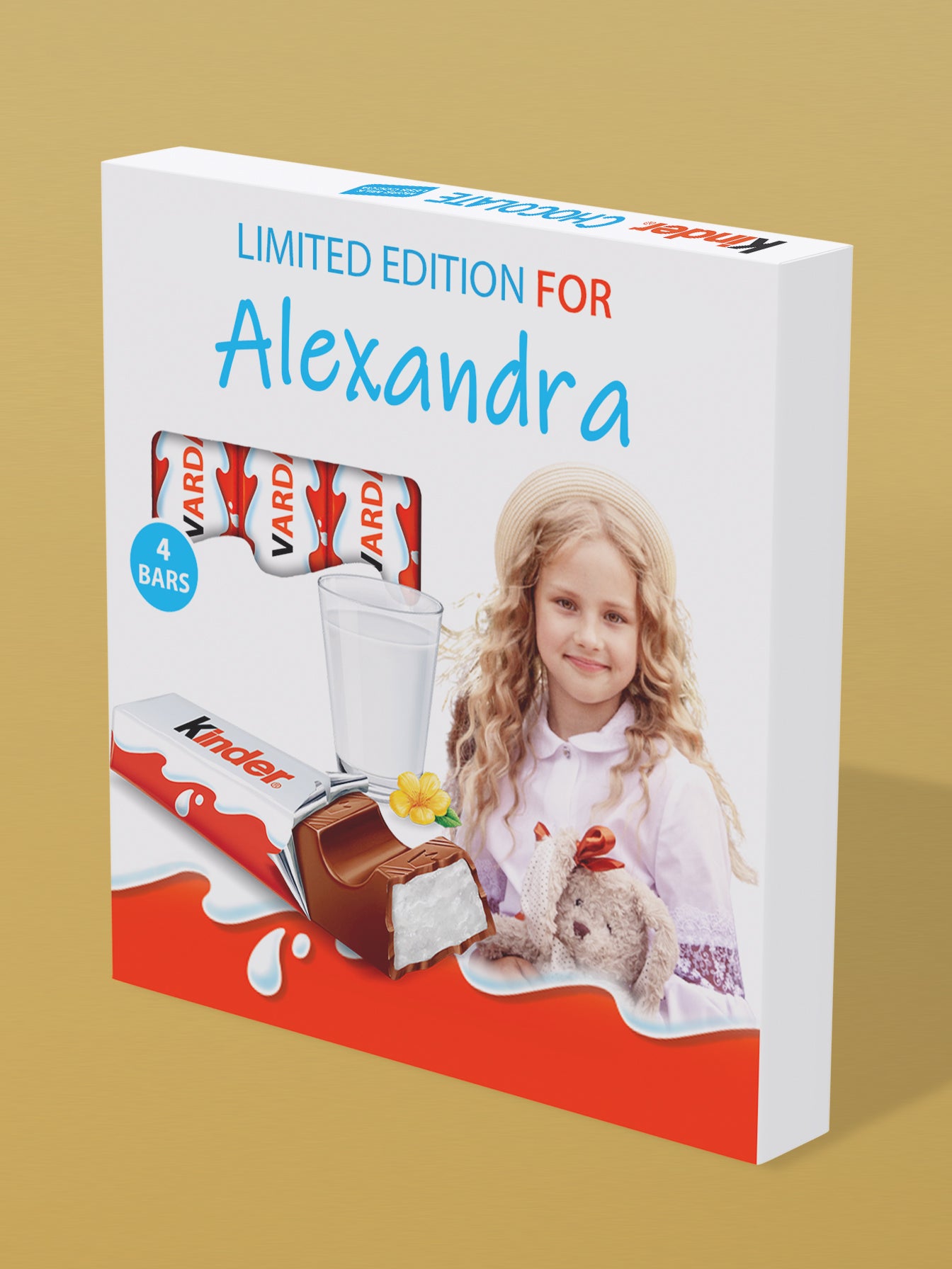 Personalised Kinder 4 bars Chocolate Box With Your Photo